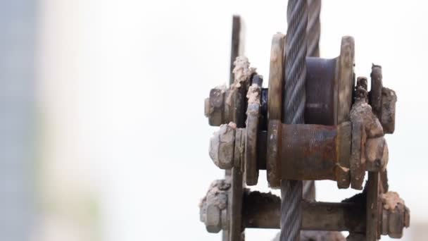 Old Mechanism with Steel Cables — Stock Video