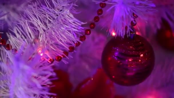 Bola de Navidad en un árbol — Vídeo de stock