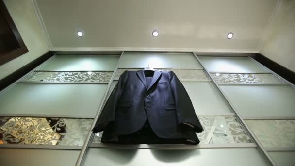 Black Mens Jacket — Stock Video