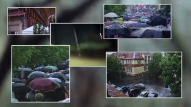 Yağmurlu çerçeve kompozisyonu
