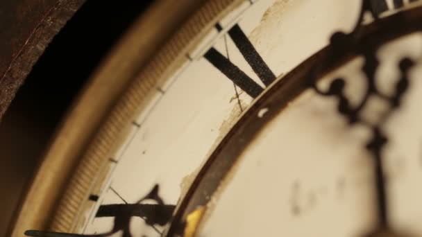 Vintage relógio rosto — Vídeo de Stock