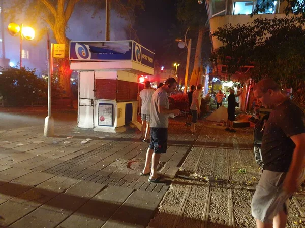 Olá Israel Maio 2021 Consequências Imediatas Foguete Palestino Atingindo Ônibus — Fotografia de Stock