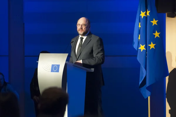 Мартін Шульц, президент Європейського парламенту говорити Ліцензійні Стокові Фото
