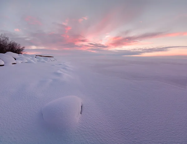 Zimowy krajobraz nad jeziorem Chudskoy — Zdjęcie stockowe