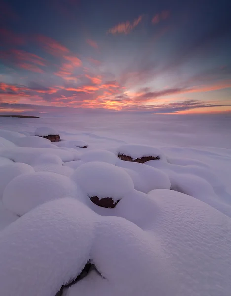 Winter landscape on Chudskoy lake — Stock Photo, Image