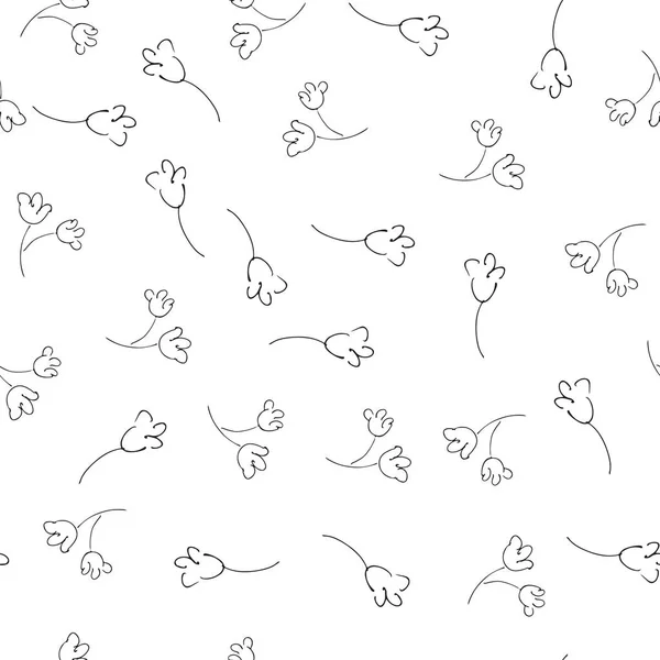Doodle Egyszerű Vektor Zökkenőmentes Minta Kézzel Rajzolt Virágok Kézzel Rajzolt — Stock Vector