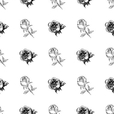 Basit, pürüzsüz, el yapımı şakayık desenleri karala. Kusursuz el yapımı şakayık deseni. Beyaz arkaplanda izole