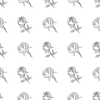 Basit, pürüzsüz, el yapımı şakayık desenleri karala. Kusursuz el yapımı şakayık deseni. Beyaz arkaplanda izole