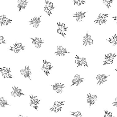 Basit, pürüzsüz, el yapımı şakayık desenleri karala. Kusursuz el yapımı şakayık deseni. Beyaz arkaplanda izole