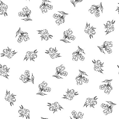 Basit, pürüzsüz, el yapımı şakayık desenleri karala. Kusursuz el yapımı şakayık deseni. Beyaz arkaplanda izole