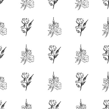 Basit, pürüzsüz, el yapımı şakayık desenleri karala. Kusursuz el yapımı şakayık deseni. Beyaz arkaplanda izole