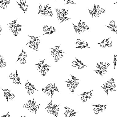 Basit, pürüzsüz, el yapımı şakayık desenleri karala. Kusursuz el yapımı şakayık deseni. Beyaz arkaplanda izole