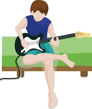 bir gitar çalmak