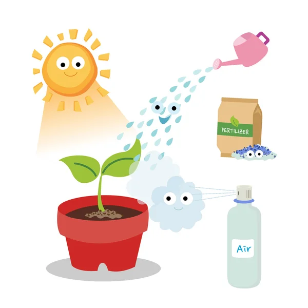 Cosas necesarias para las plantas — Vector de stock