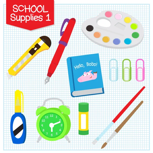 Picture of school supplies 1 — Stock Vector