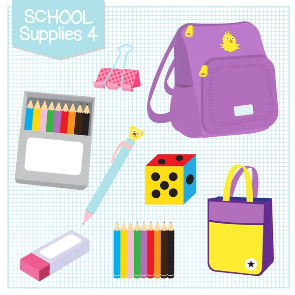 Image de fournitures scolaires 4 — Image vectorielle