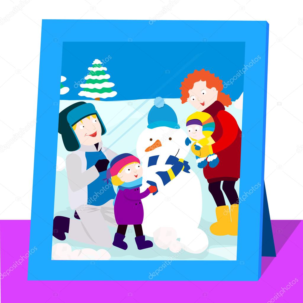 Family photo in winter