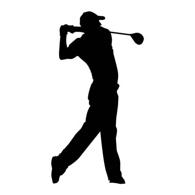 men golf sport swing silhouette