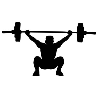 weight lifting sport silhouette vector art