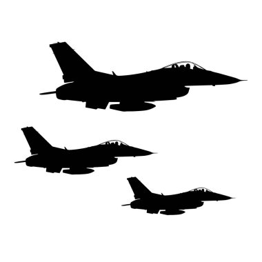 F-16 savaş uçağı uçuş düzeni silueti