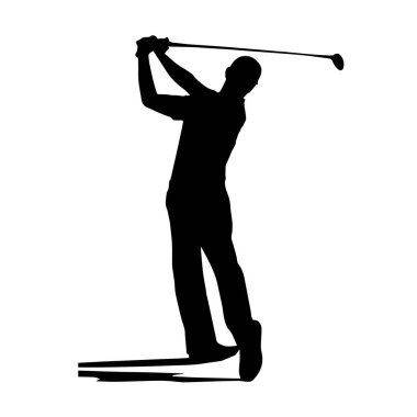 Erkekler golfçü spor siluet vektör sanatı