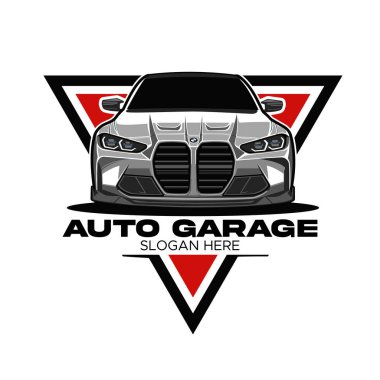 Otomobil garajı ön logo vektör sanatı