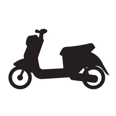 scooter simgesi siyah ve beyaz vektör