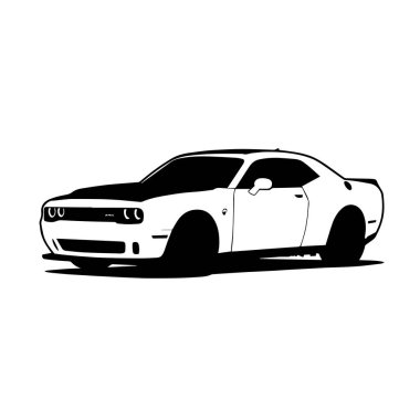 Kas arabası siluet araç simge vektörü