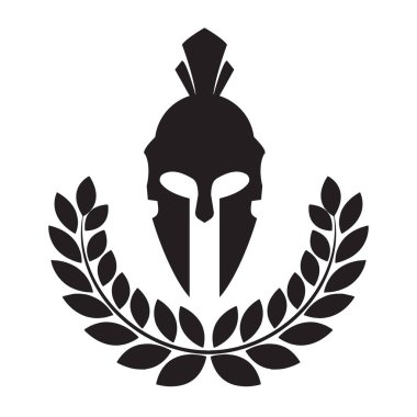 Spartalı miğfer defne simgesi vektörü