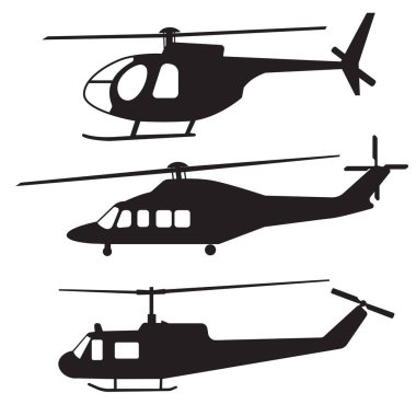 Helikopter hava taşımacılığı siluet vektörü