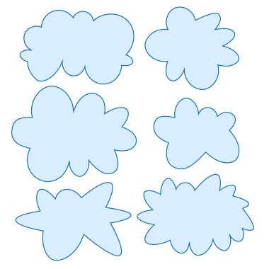 karikatür bulut koleksiyonu kümesi vektörü