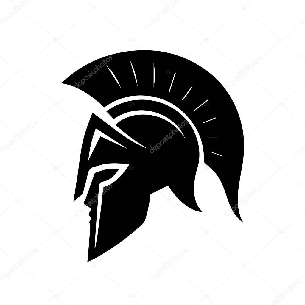 Spartan helmet side view logo vector