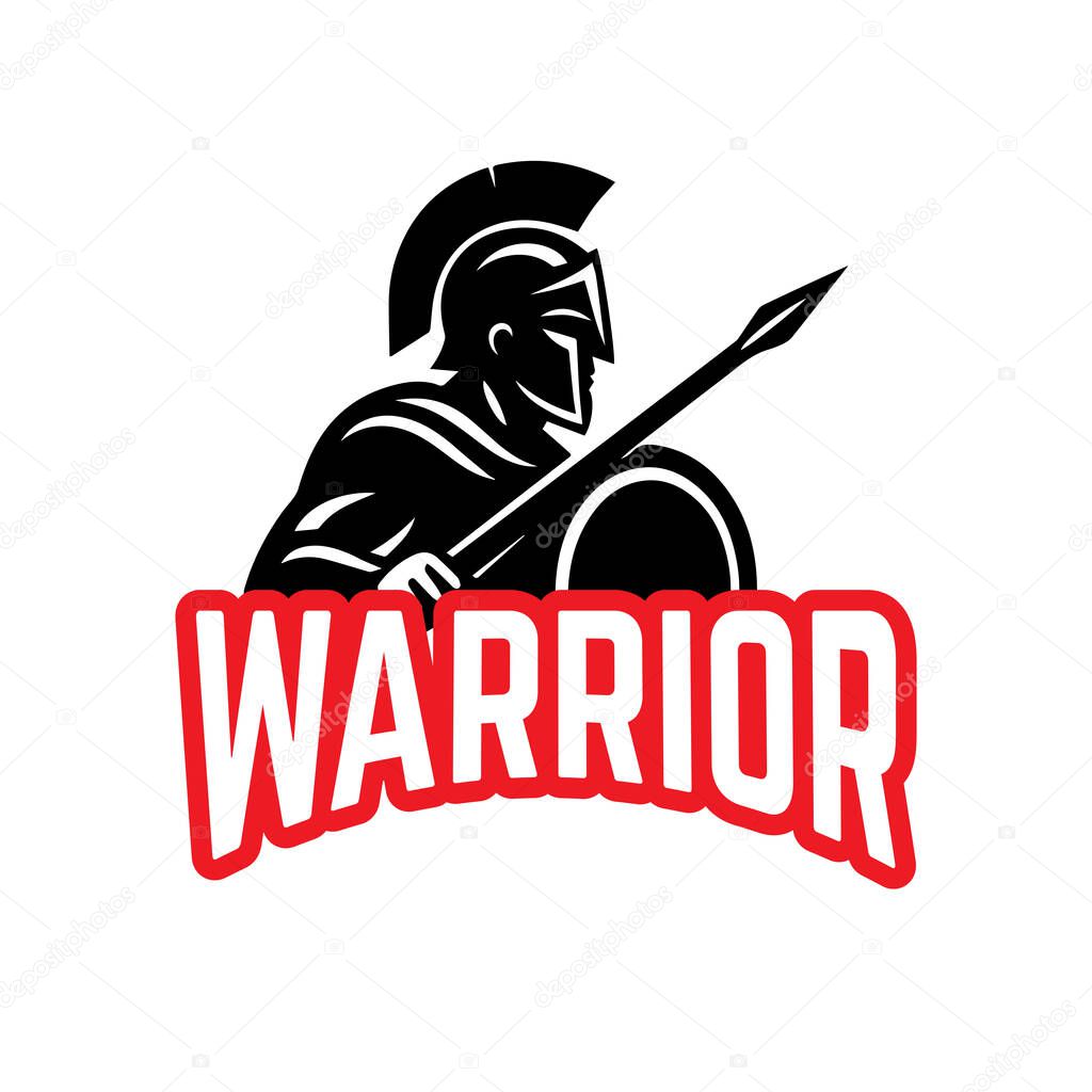 Spartan warrior side view logo vector