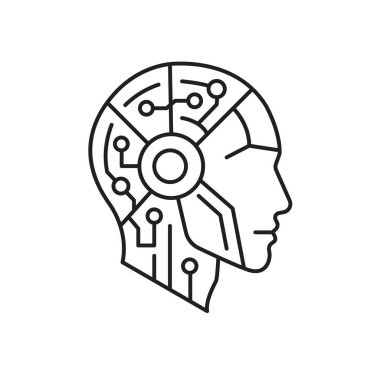 insansı kafa çizgisi sanat vektörü tasarımı