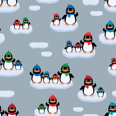 Penguenler buz kütleleri üzerinde