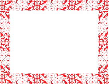 Kırmızı dekoratif çerçeve