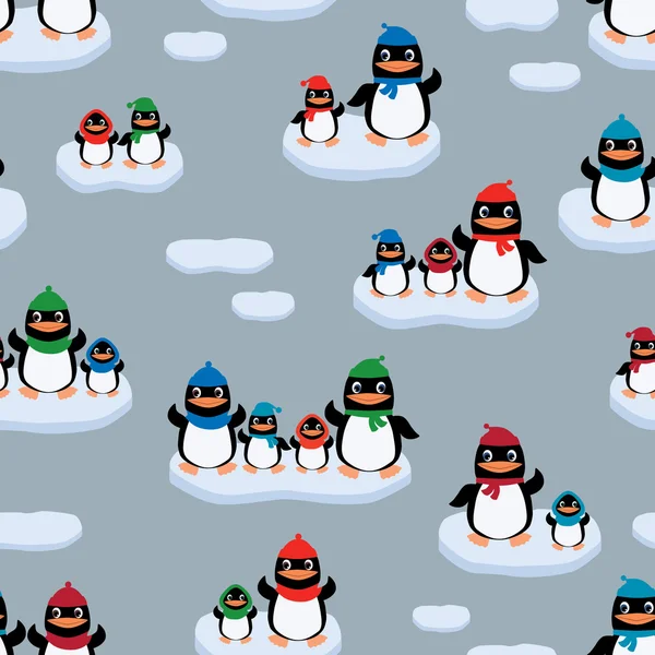 Tučňáci na ledových ker — Stockový vektor