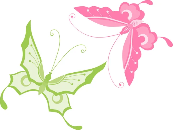 Papillons décoratifs volants — Image vectorielle