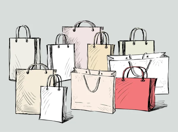 Alışveriş çanta seti — Stok Vektör