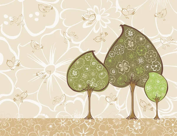 Trois arbres décoratifs — Image vectorielle