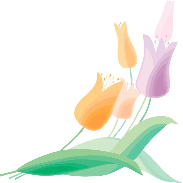 Bunch of tulips — Stock Vector