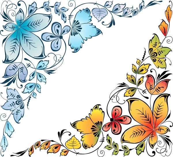 Декоративные цветочные уголки — стоковый вектор