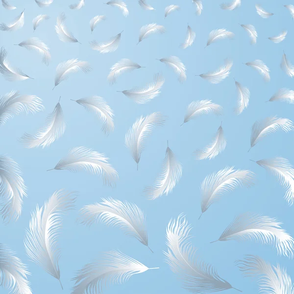 Plumas de pájaro blanco — Vector de stock