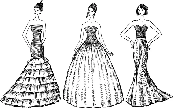 イブニング ドレスの女性 — ストックベクタ