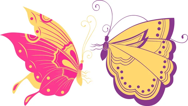 Две жёлтые бабочки — стоковый вектор