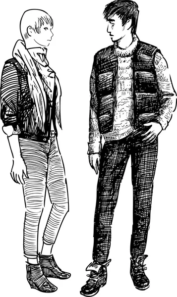 Moderne jeune couple — Image vectorielle