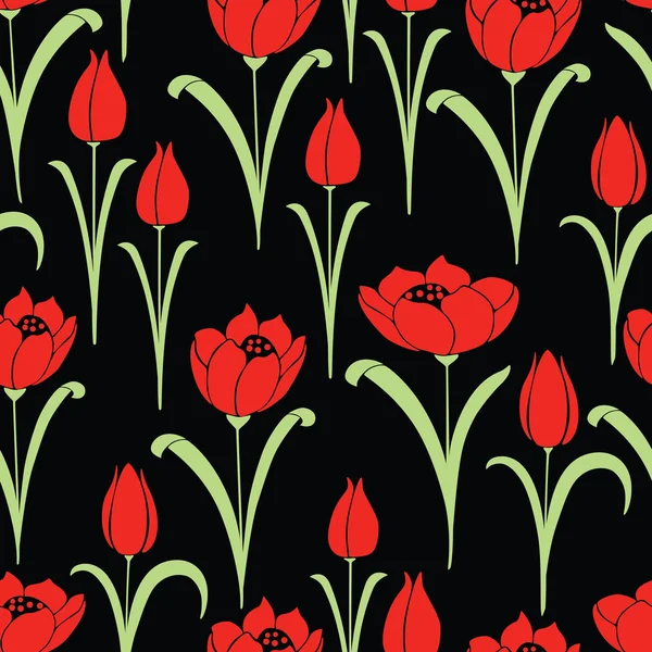 红色郁金香的模式 — 图库矢量图片