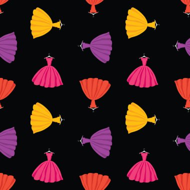 Siluetlerin kusursuz arkaplanı renkli kadın elbiseleri