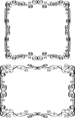Kaligrafik girdaplardan süs çerçevelerinin vektör çizimi