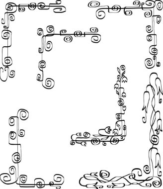 Dekoratif soyut köşelerin vektör çizimleri 